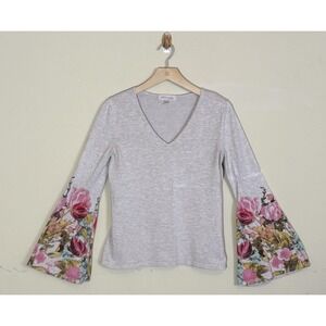 Philosophy Republic Clothing Womens S Floral Bell Sleeve Sweater Top Fairycore